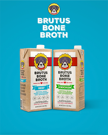 Short video showing Brutus Bone Broth beef and chicken cartons.